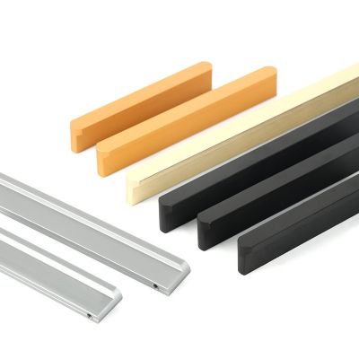 铝合金拉手轻奢橱柜大型金色拉手抽屉柜门把手T型圆头衣柜门拉手图5