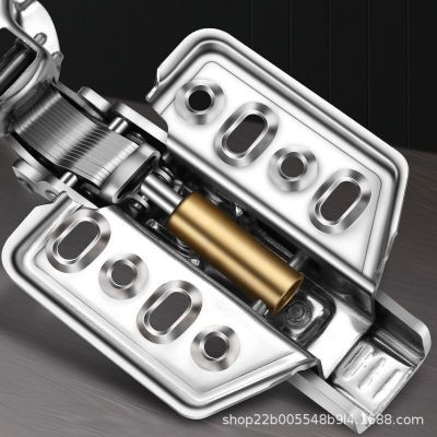 盛楷利五金铰链不锈钢液压阻尼缓冲铰链橱柜衣柜门中弯飞机合页图2