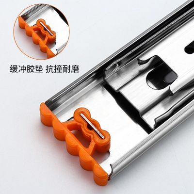 厂家直供 不锈钢三节滑轨抽屉导轨滚珠静音阻尼滑道路轨键盘轨道图4