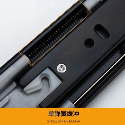 厂家直供 4510缓冲静音滑轨抽屉轨道三节钢珠阻尼滑轨吊轨路轨道图3