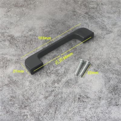 橱柜抽屉把手衣柜门极简约拉手轻奢黑色塑料双孔床头柜门把手拉手图2