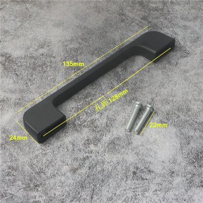 橱柜抽屉把手衣柜门极简约拉手轻奢黑色塑料双孔床头柜门把手拉手图3