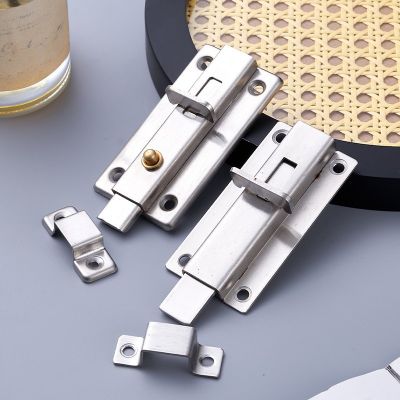 不锈钢自弹插销卧室酒店加厚明装门栓卫生间木门按钮防盗弹簧插销图3