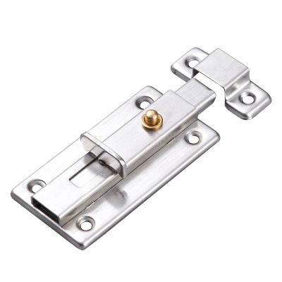 不锈钢自弹插销卧室酒店加厚明装门栓卫生间木门按钮防盗弹簧插销图5