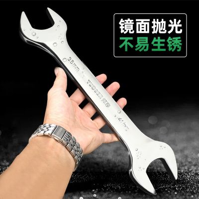 拓森批发手动呆扳手全套8-32MM镜面开口板手45钢双头扳手开口扳手图4