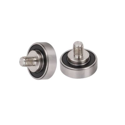 高速静音螺杆外螺纹轴承 轨道导向轮不锈钢带杆滑轮螺栓小轴承图2