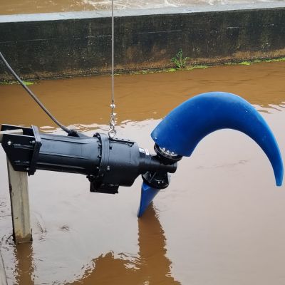 双导轨安装潜水推流器 不排水安装低速推流机图3